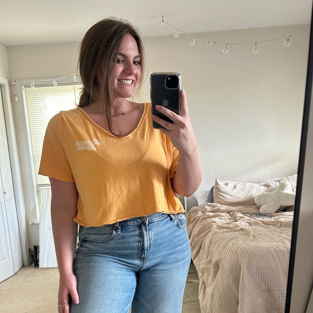 Aerie Orange Crop Relaxed Short Sleeve T-shirt